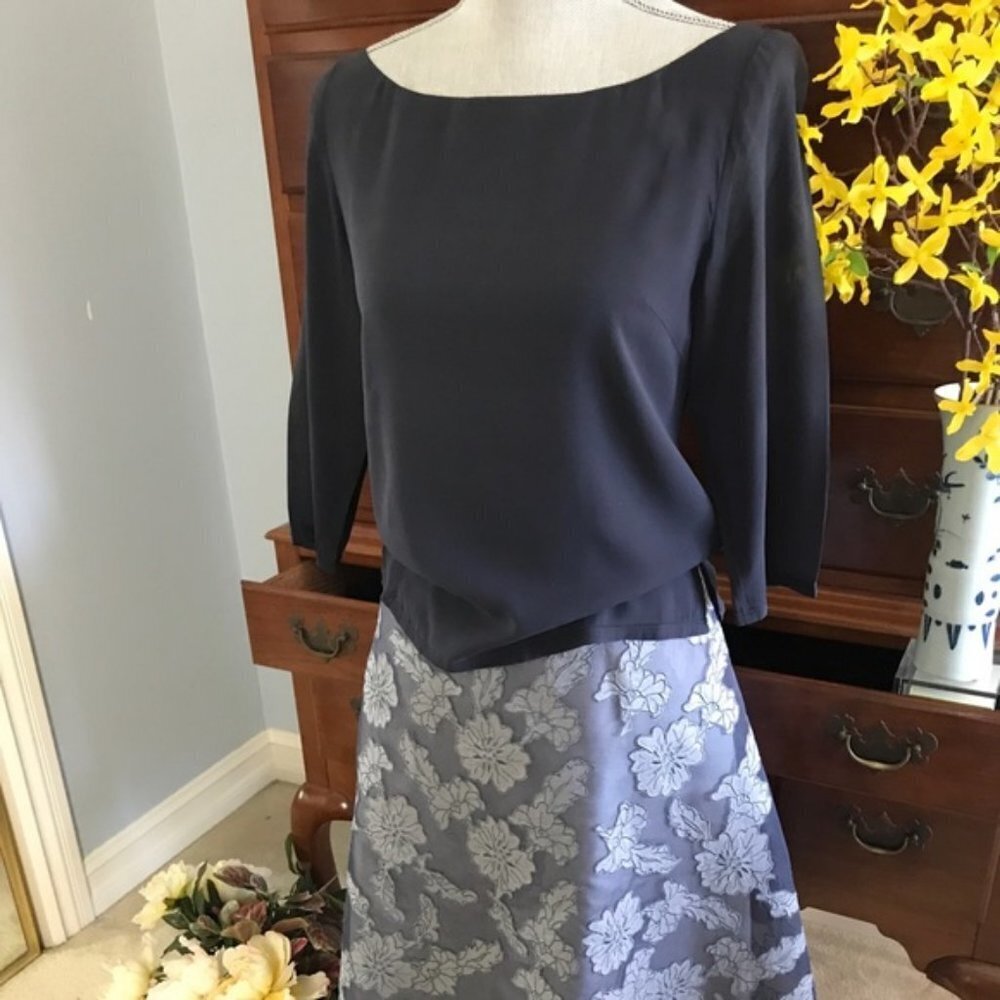 Saja Two-Piece Silk Floral Top/Skirt Set Medium - Picture 8 of 14